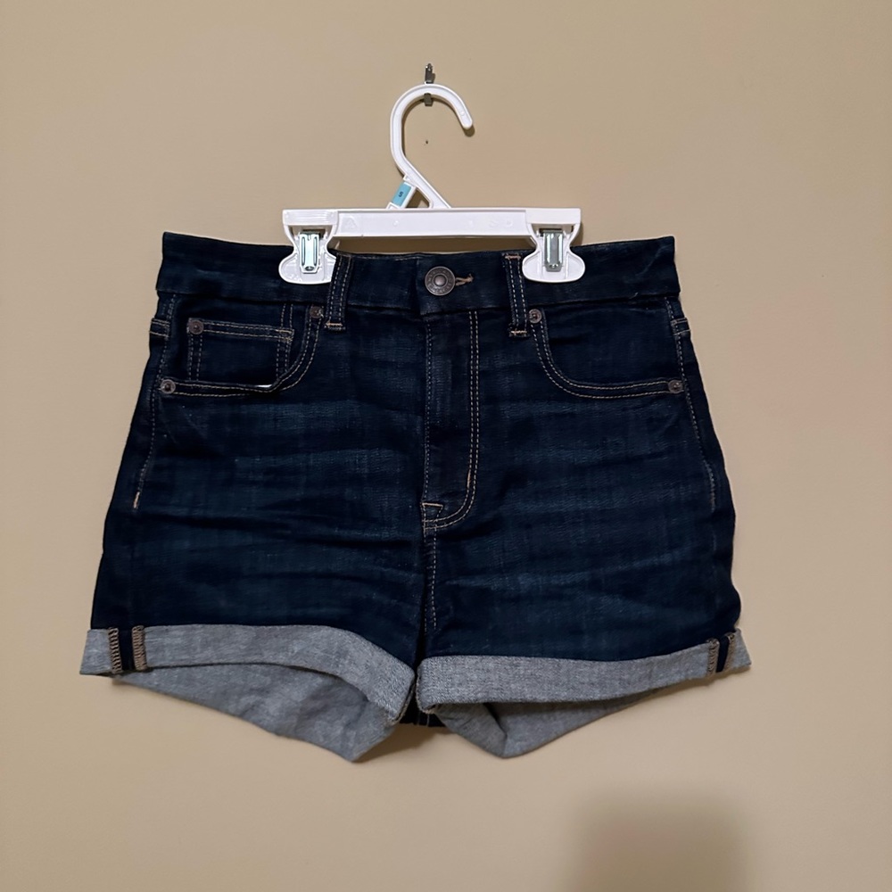 american eagle curvy shortie shorts, high-rise
